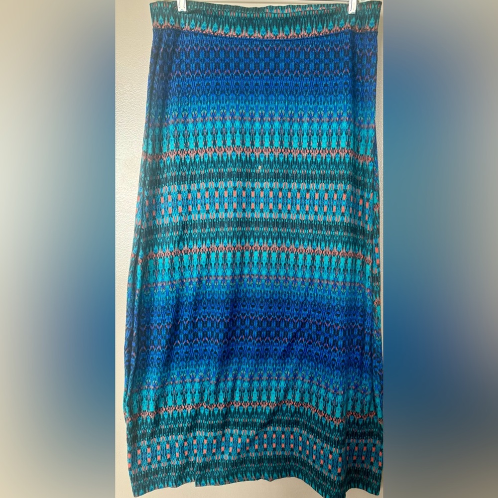 GUC Bobbie Brooks Colorful Pattern Maxi Skirt - Women’s Plus Size 1x - Stretchy - Picture 1 of 6